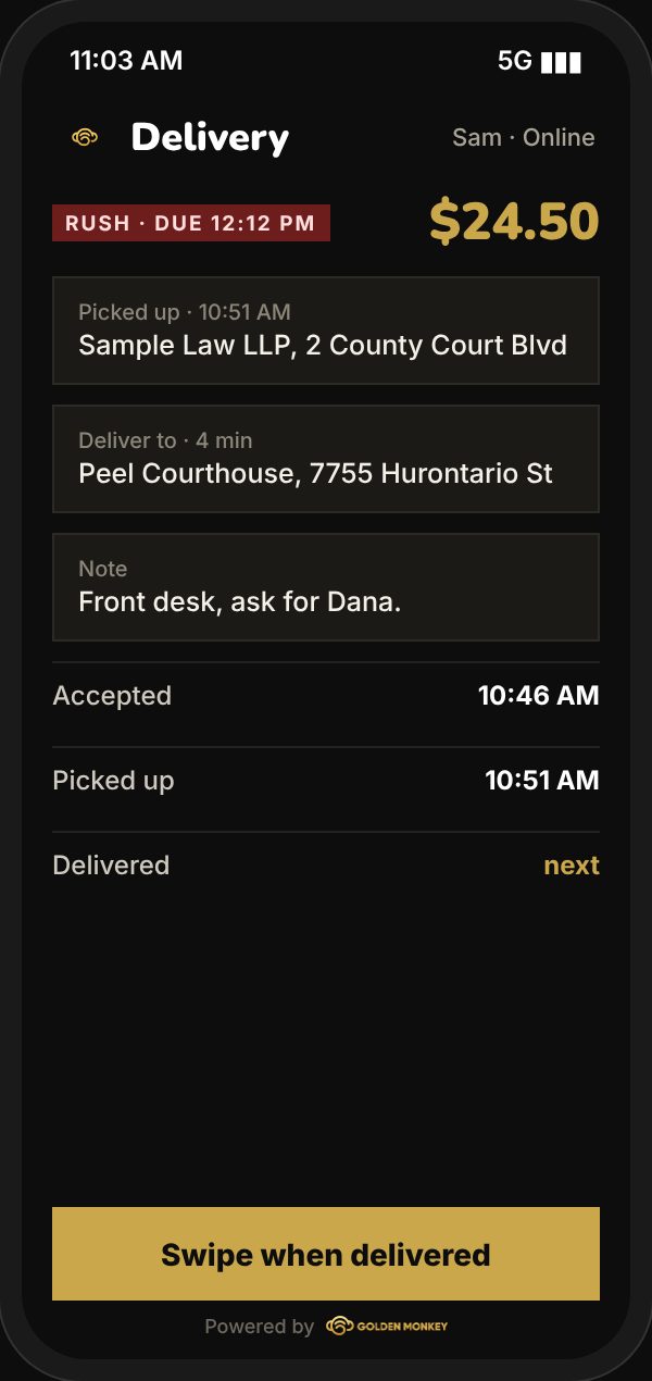 Driver app