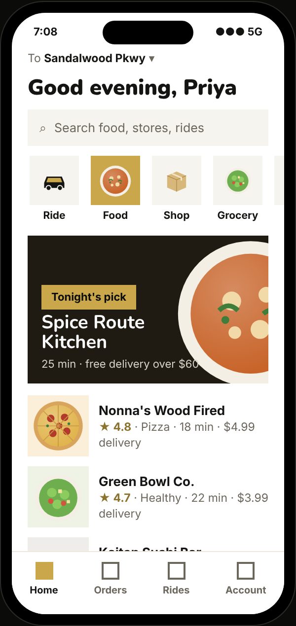 Customers order on a phone
