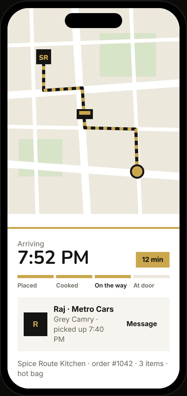 Live tracking on a phone